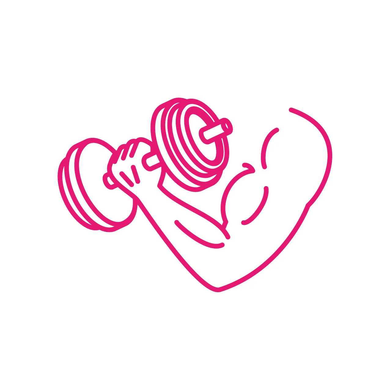 ダンベルを使って腕のトレーニングを行なっている男性のイラスト