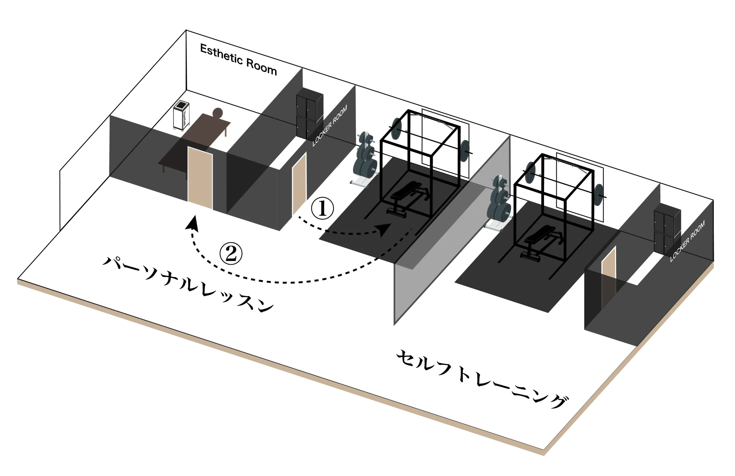 QUALITAS青山外苑前店の内装イラスト
