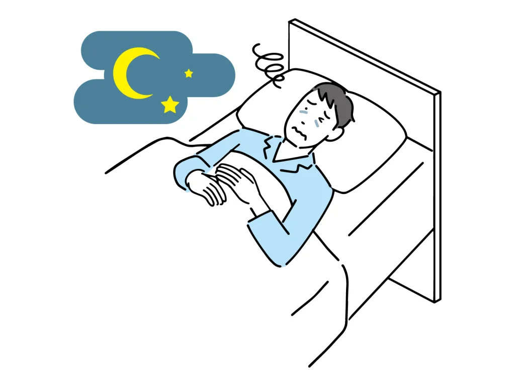眠れない男性