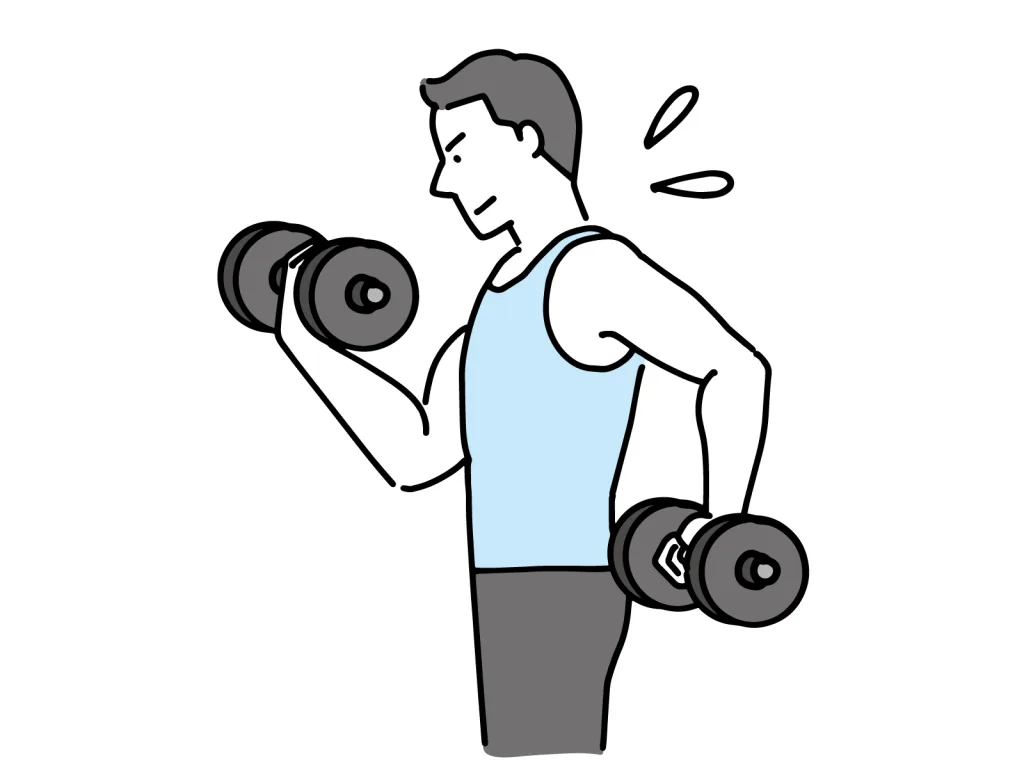 筋トレをする男性