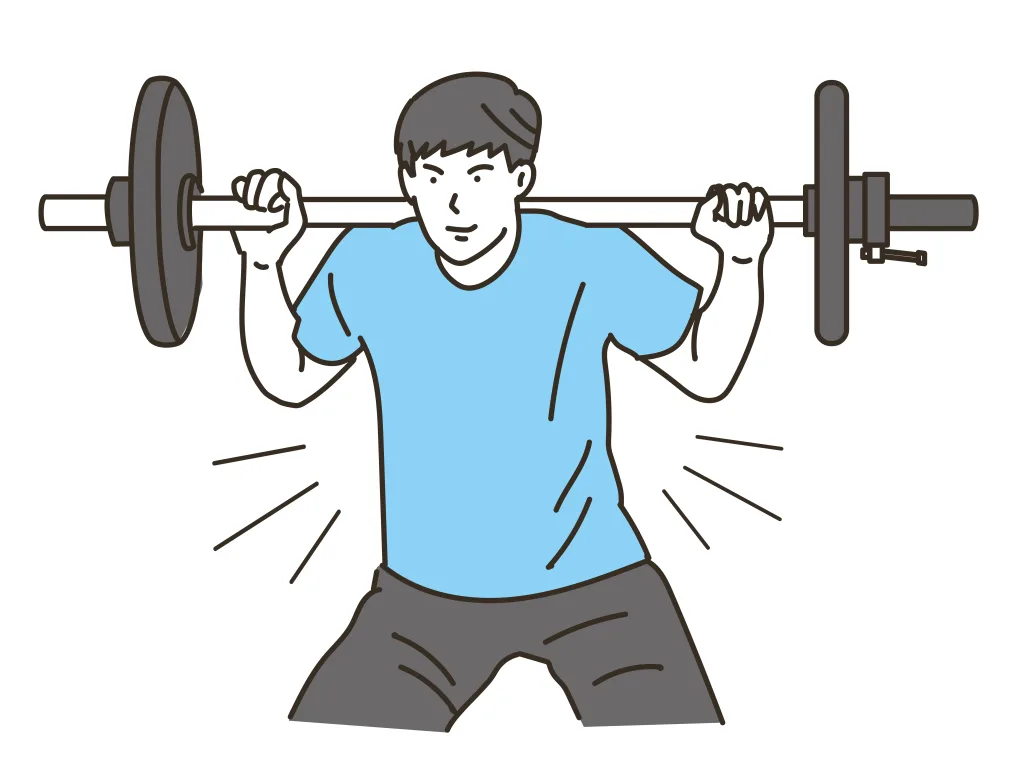 スクワットをする男性