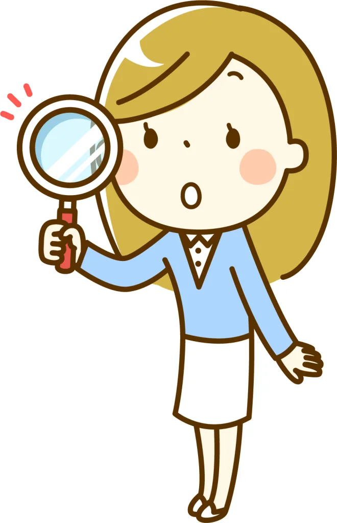 1003257 | 外苑前のパーソナルジム|QUALITAS青山外苑前店 虫眼鏡を持ってチェックしている女性